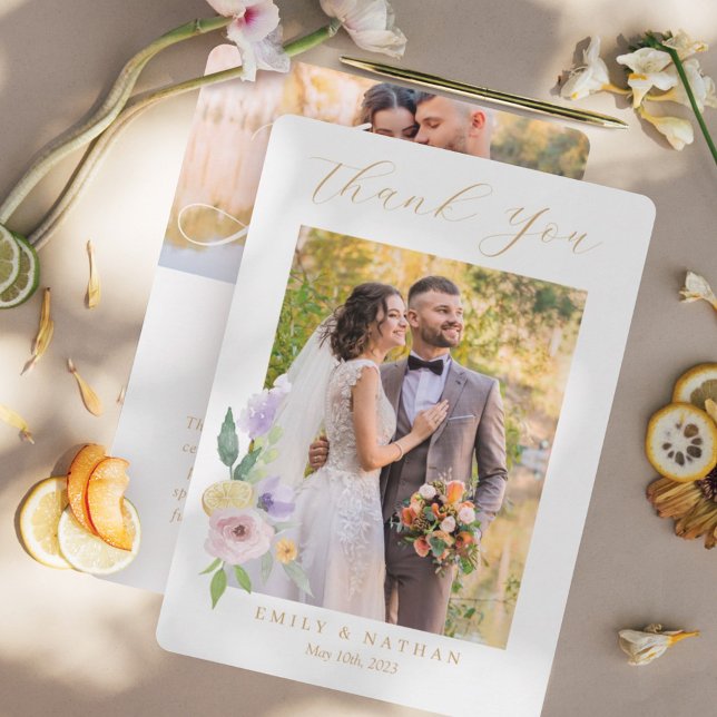 Moderne Cocktails Citrus Wasserfarben Paradies Dankeskarte (Von Creator hochgeladen)