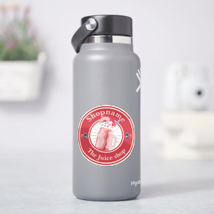 Moderne Cold Smoothies Fruchtsaftwerkstatt Name Aufkleber