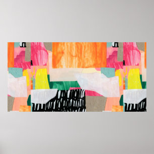 Moderne Collage Art. Mixed Media on Leinwand. Colo Poster