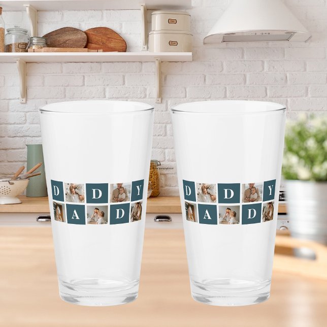 Moderne Collage Fathers Foto & Green Daddy Geschen Glas (Von Creator hochgeladen)