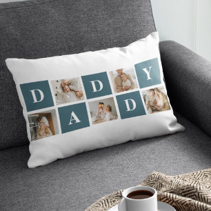 Moderne Collage Fathers Foto & Green Daddy Geschen Lendenkissen