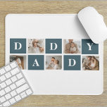 Moderne Collage Fathers Foto & Green Daddy Geschen Mousepad<br><div class="desc">Ein modernes Collage Vthers Foto ist ein personalisiertes Geschenk, das mehrere Fotos einer Vater- oder Vaterfigur kreativ und stilvoll kombiniert. Es beinhaltet die Auswahl mehrerer bedeutender Bilder und deren Anordnung in einem Collage-Format, oft mit überlappenden oder rasterähnlichen Designs. Die Fotos können verschiedene Momente oder Erinnerungen, wie Familienferien, besondere Anlässe oder...</div>