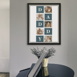 Moderne Collage Fathers Foto & Green Daddy Geschen Poster