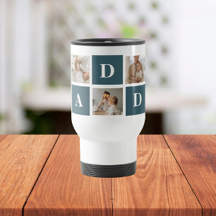 Moderne Collage Fathers Foto & Green Daddy Geschen Reisebecher