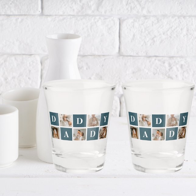 Moderne Collage Fathers Foto & Green Daddy Geschen Schnapsglas (Von Creator hochgeladen)