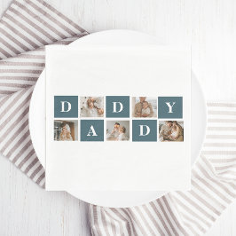Moderne Collage Fathers Foto & Green Daddy Geschen Serviette