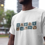 Moderne Collage Fathers Foto & Green Daddy Geschen T-Shirt<br><div class="desc">Ein modernes Collage Vthers Foto ist ein personalisiertes Geschenk, das mehrere Fotos einer Vater- oder Vaterfigur kreativ und stilvoll kombiniert. Es beinhaltet die Auswahl mehrerer bedeutender Bilder und deren Anordnung in einem Collage-Format, oft mit überlappenden oder rasterähnlichen Designs. Die Fotos können verschiedene Momente oder Erinnerungen, wie Familienferien, besondere Anlässe oder...</div>