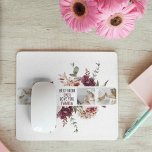 Moderne Collage Foto-Blume geben den Rahmen für be Mousepad<br><div class="desc">Dieses moderne Collage Foto besticht durch hübsche Blume, die in einem bordeauxfarbenen Rahmen angeordnet sind. Das ist das ideale Geschenk für eine Mama in Ihrem Leben. Die einzigartige und personalisierte Touch eines Collage Fotos erfasst Erinnerungen und Momente, die gemeinsam geteilt werden, und macht es zu einem durchdachten und herzlichen Weg,...</div>