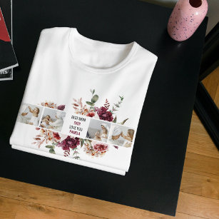 Moderne Collage Foto-Blume geben den Rahmen für be T-Shirt
