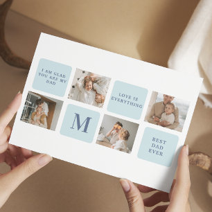 Moderne Collage-Fotos Blau - Das beste Geschenk fü Postkarte
