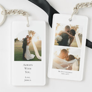 Moderne Collage mit 3 Fotos für das Hochzeitjubilä Schlüsselanhänger
