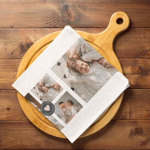 Moderne Collage Personalisiertes Familienfoto-Gesc Geschirrtuch
