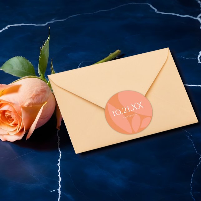 Moderne Colors Collage Wedding Runder Aufkleber (Von Creator hochgeladen)