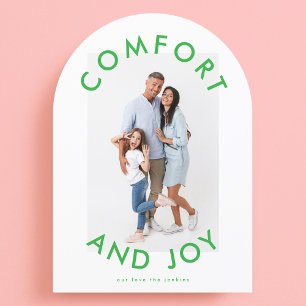Moderne Comfort Joy Foto Weihnachtskarte Einladung