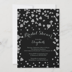 Moderne Confetti Herz Bridal Dusche Einladung