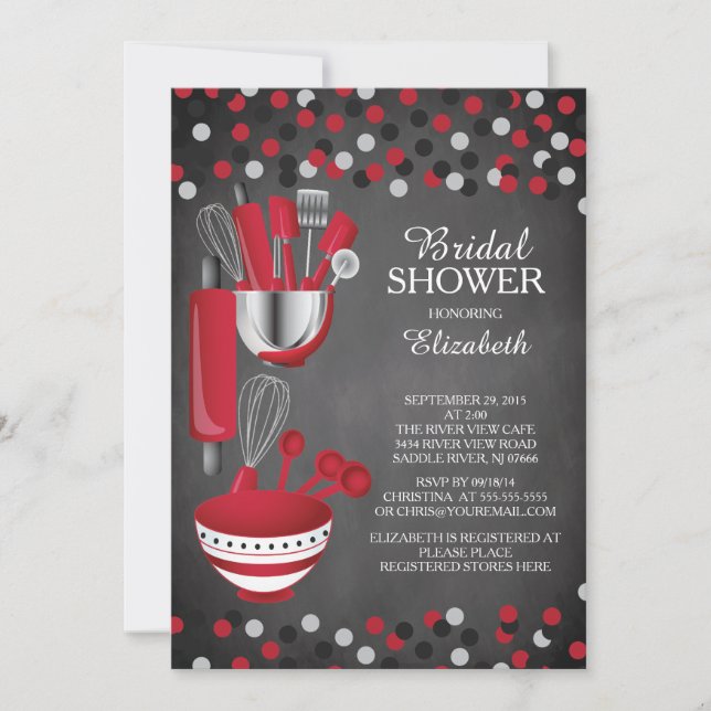 Moderne Confetti-Küchen-Brautparty-Einladungen Einladung (Vorderseite)