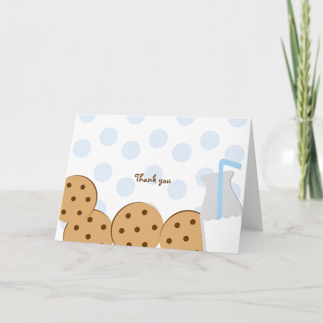 Moderne Cookies und Milch Vielen Dank Hinweis Kart Dankeskarte (Vorderseite)