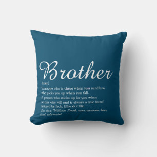 Moderne Cool Blue Weltweit Bester Bruder Definitio Kissen
