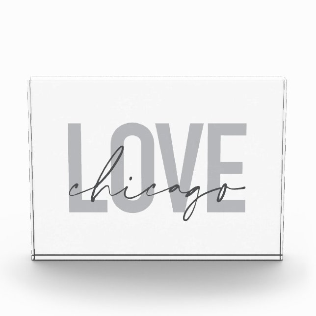 Moderne, coole, einfache, minimale Design-Liebe Ch Fotoblock (Vorderseite)