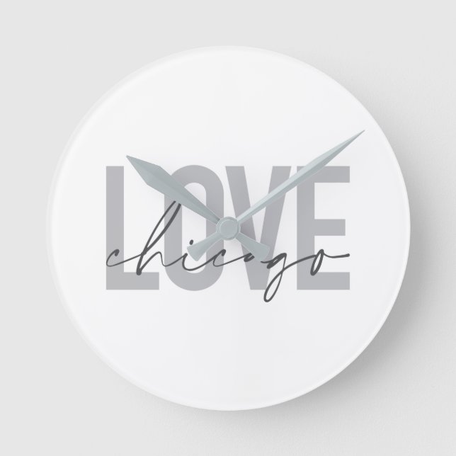Moderne, coole, einfache, minimale Design-Liebe Ch Runde Wanduhr (Vorderseite)