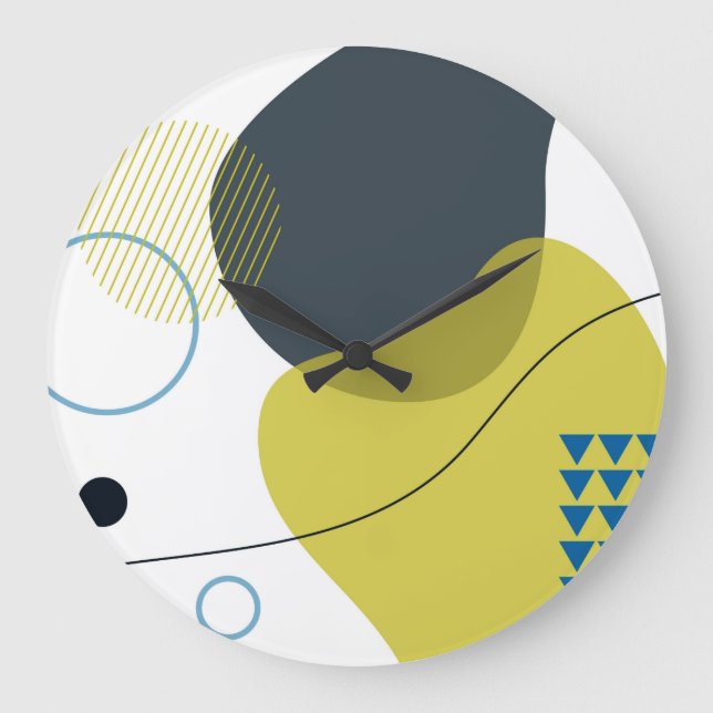 Moderne, coole, einzigartige, trendige Illustratio Große Wanduhr (Vorderseite)