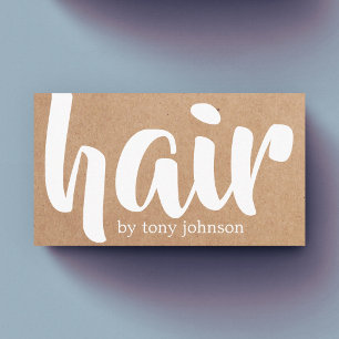 Moderne coole, fett gedruckte Kraft-Weiß-Hairstyli Visitenkarte