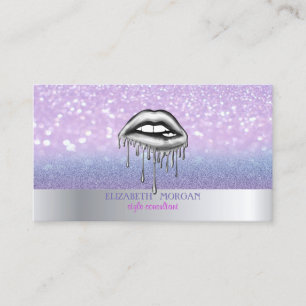 Moderne coole Glitter-Bokeh-Ombre-Lippen Visitenka Visitenkarte