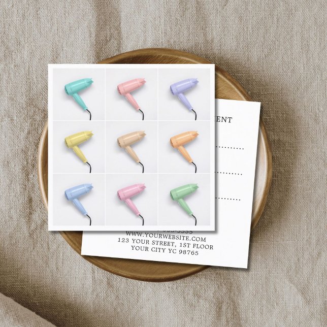 Moderne Coole Haartrockner Foto Ernennung Terminkarte (Von Creator hochgeladen)