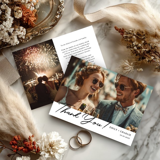 Moderne coole Hochzeit Danke Karte (Von Creator hochgeladen)