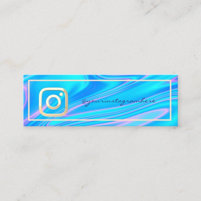 Moderne Coole Instagramm-Holografie Mini Visitenkarte (Vorderseite)