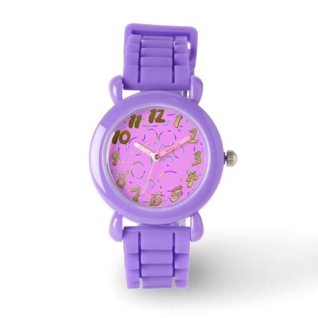 Moderne Coole Kreisläufe Loops tropisch Armbanduhr (Vorderseite)