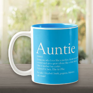 Moderne Coole Lieblingstante Tante Tante Definitio Zweifarbige Tasse