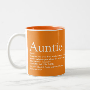 Moderne coole lustige Tante Tante-Definition Zweifarbige Tasse