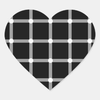Moderne Coole Schwarz-Weiß-optische Illusion Herz-Aufkleber