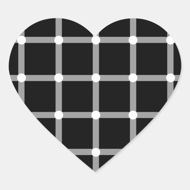 Moderne Coole Schwarz-Weiß-optische Illusion Herz-Aufkleber (Vorderseite)