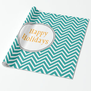 Moderne, coole, trendige aquamarine Zickzack Weihn Geschenkpapier