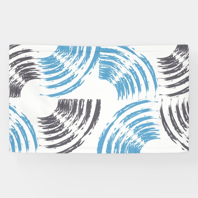 Moderne, coole, trendige, blaue abstrakte Pinselst Banner (Horizontal)