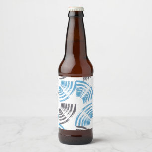 Moderne, coole, trendige, blaue abstrakte Pinselst Bierflaschenetikett