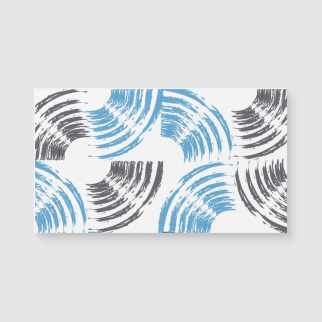 Moderne, coole, trendige, blaue abstrakte Pinselst Magnetkarte (Vorderseite)