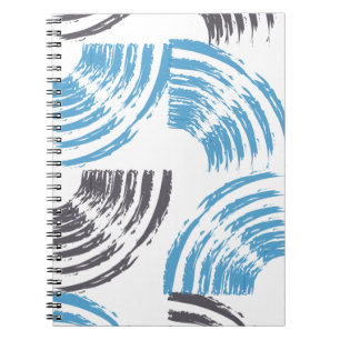 Moderne, coole, trendige, blaue abstrakte Pinselst Notizblock