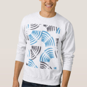 Moderne, coole, trendige, blaue abstrakte Pinselst Sweatshirt
