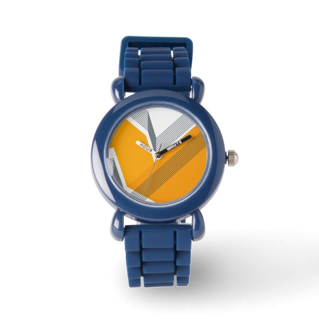 Moderne, coole, trendige, urbane, einfache geometr armbanduhr (Vorderseite)