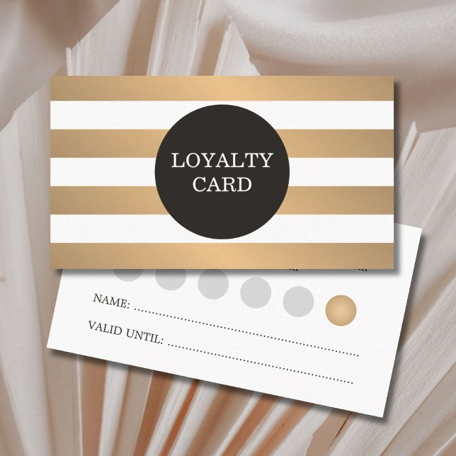 Moderne Copper Striy Gray Beauty Loyalty Card Treuekarte (Von Creator hochgeladen)