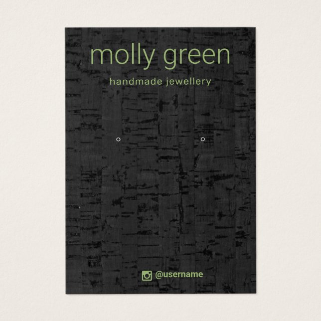 Moderne Cork Earring Juwelier Display Card (Vorderseite)