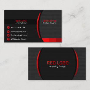 Moderne Corporate Red und Black Business Card Visitenkarte
