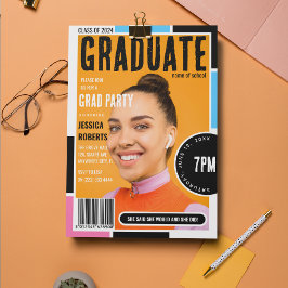 Moderne Cover Foto Magazine Graduation Party Einladung