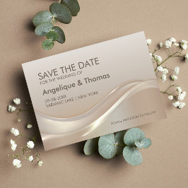 Moderne Cream Wedding rettet das Datum Save The Date