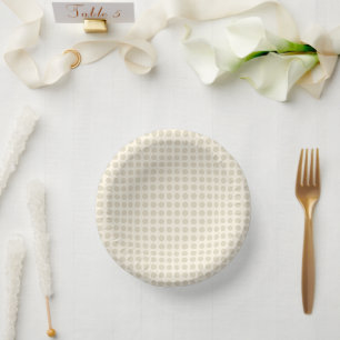 Moderne Creme Beige Sleek Minimalistisch Dot Pappteller