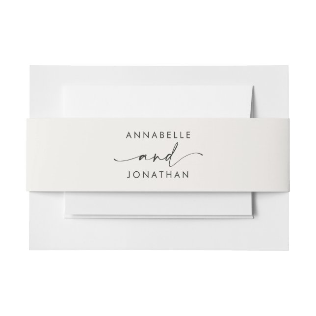 Moderne creme schwarz minimale zeitgenössische Hoc Einladungsbanderole (Vorderseite Beispiel)