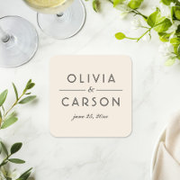 Moderne Creme und Black Wedding Monogram